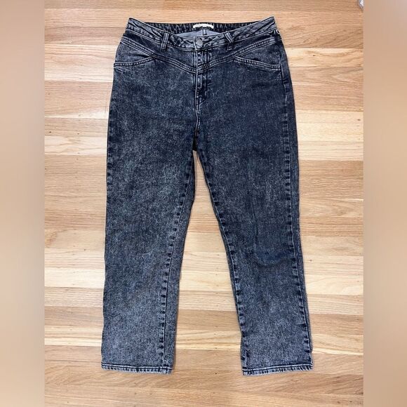 Maje Cropped Faded Jeans Gray Size 42 - Picture 2 of 11